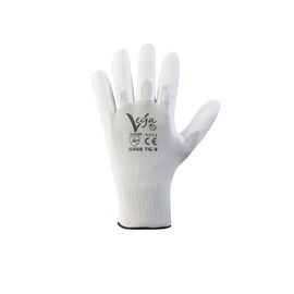 White polyurethane glove