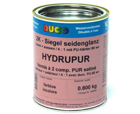 Hydrupur Vitrificateur PUR à 2composants, Emballage: 4 Kg, Brillance: Satiné