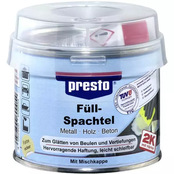 Mastic de remplissage polyester Presto, Emballage: 250 gr