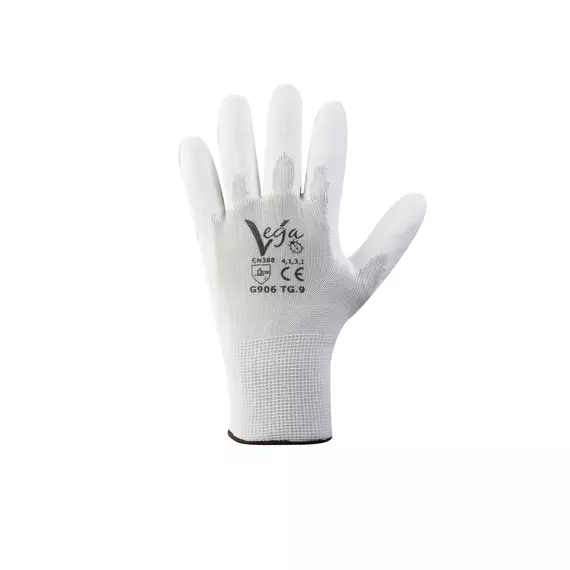 Weiss Polyurethan-Handschuh